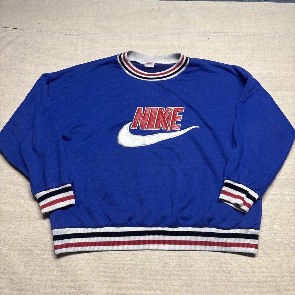 Vintage 1990s Nike Big Swoosh Made in USA Crewneck Sweatshirt